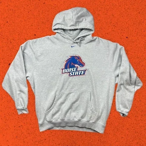 Vintage Nike center check hoodie sweatshirt Boise state broncos - Picture 1 of 5